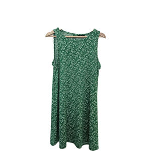 MSK Women's green and white floral print Summer dress